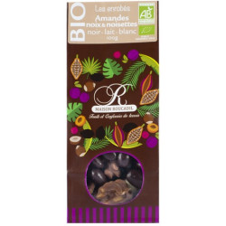 Amandes, noix et noisettes enrobées 3 chocolats Bio - sachet 100g