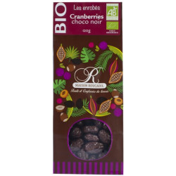 Chocolat noir cranberries et amandes entières BIO, U BIO (180 g)