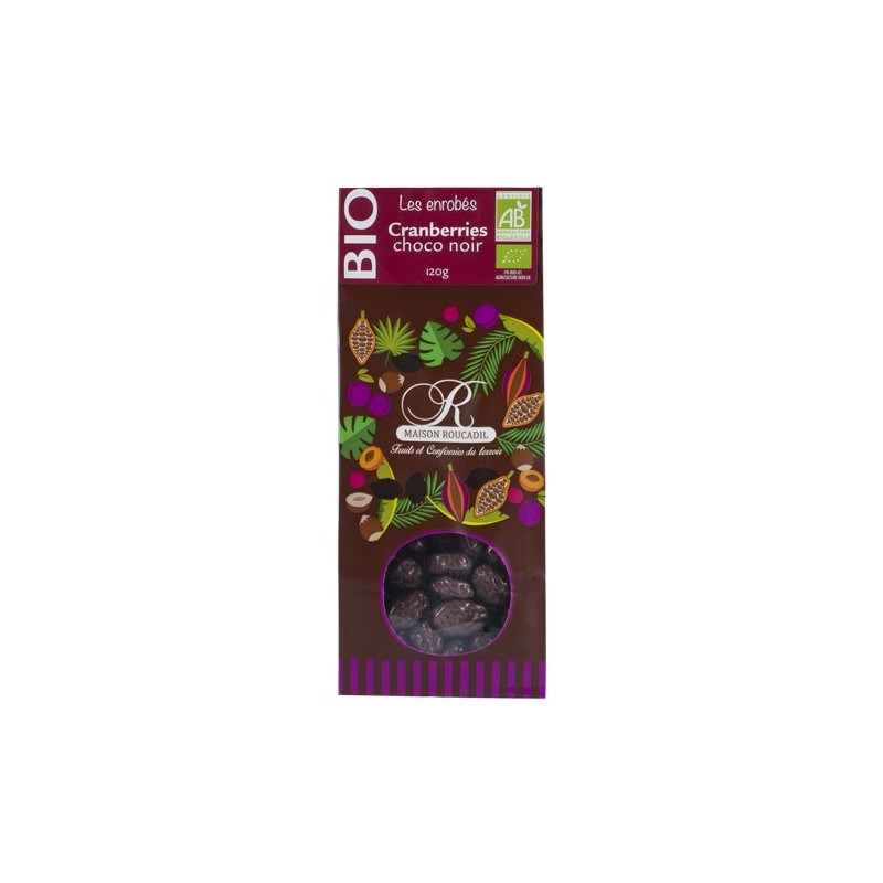 enrobés cranberries choco noir BIO enrobés cranberries choco noir BIO