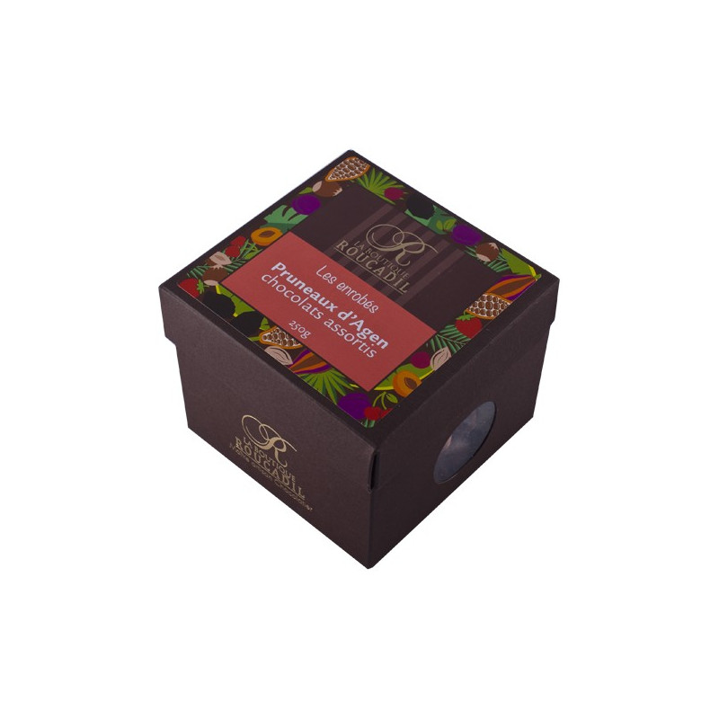 Pruneaux d'Agen enrobés de chocolats assortis Pruneaux d'Agen enrobés de chocolats assortis