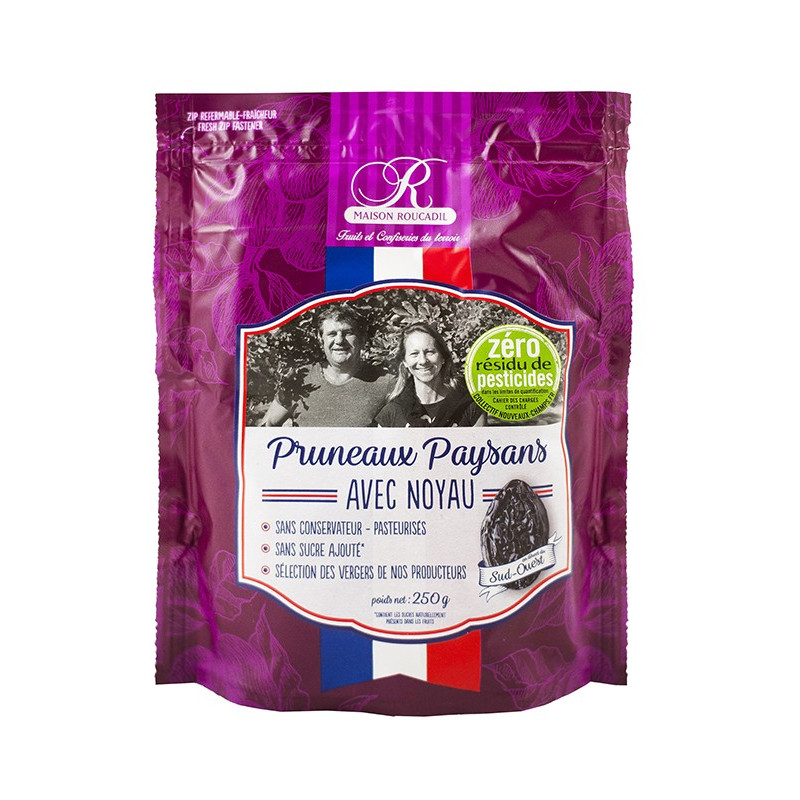 Pruneaux d'Agen ZRP (Zéro Résidus de Pesticides) - Entiers - Sachet ZIP de 250g Pruneaux d'Agen ZRP (Zéro Résidus de Pesticides) - Entiers - Sachet ZIP de 250g