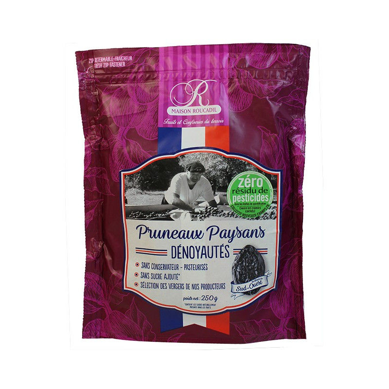 Pruneaux d'Agen ZRP (Zéro Résidus de Pesticides) - Dénoyautés - Sachet ZIP de 250g Pruneaux d'Agen ZRP (Zéro Résidus de Pesticides) - Dénoyautés - Sachet ZIP de 250g